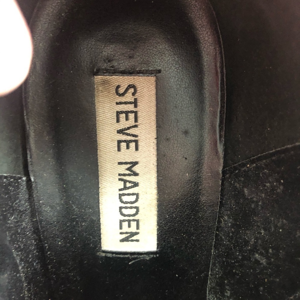 Steve Madden Black Suede Leather Wedge Size 8.5 M - Picture 8 of 16